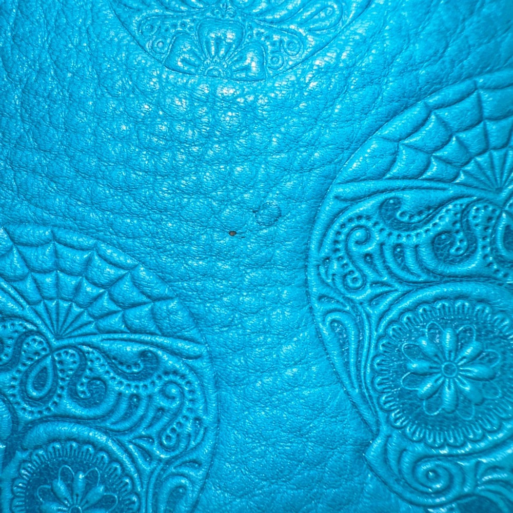 Custom made only one ever made butter soft Blue skull Embossed Tote - Picture 11 of 17